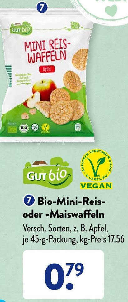 Bio Mini Reis oder Maiswaffeln 45 g Packung Angebot bei Aldi Süd