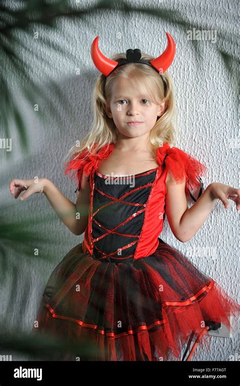Little Girl In Halloween Costume Stock Photo Alamy