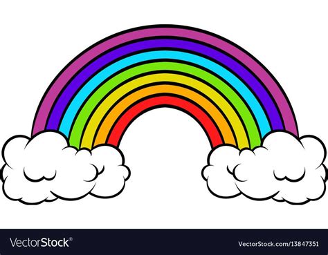 Rainbow Icon Icon Cartoon Vector Image On Vectorstock Rainbow Cartoon