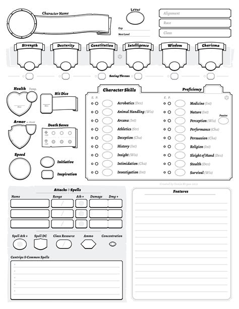 Simple Dnd 5e Character Sheet