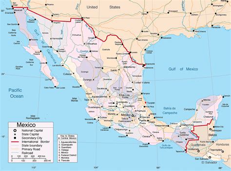 Large Map Of Mexico States