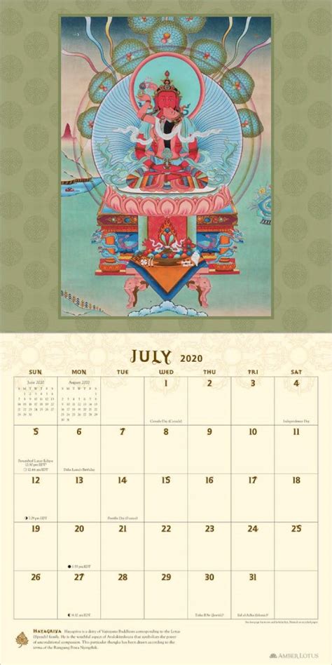 2020 Sacred Images Of Tibet Calendar Thangka Meditation Paintings By