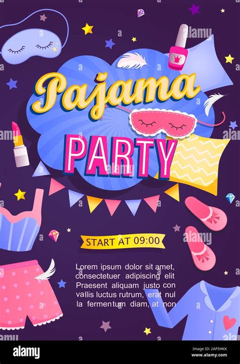 Pajama Partys Invitation Card Stock Vector Image And Art Alamy