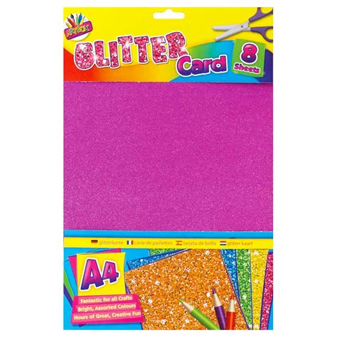 Glitter Card A4 X 8 Sheets Kids Stuff For Less