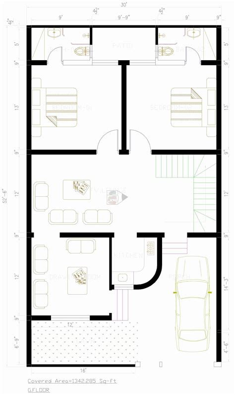 Pin by Sh Naveed on Small house plans | 30x50 house plans, Simple house