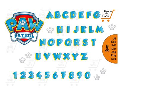 Paw Patrol Alphabet Svg Paw Patrol Escudo Svg Fonts Paw Etsy Porn Sex