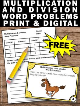 Steps for completing word problems. Free Multiplication and Division Word Problems Task Cards 3rd Grade Math Review