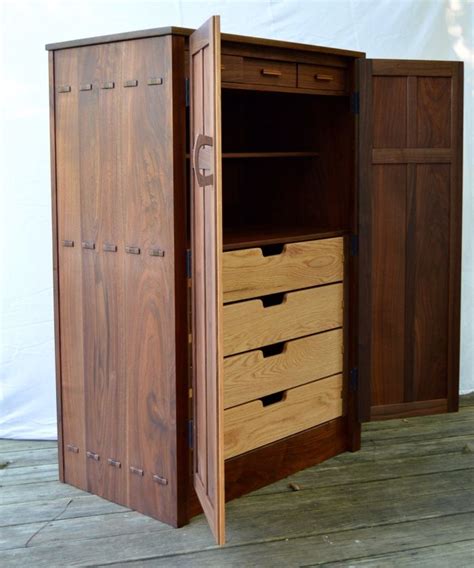 Mens Small Wardrobe Finewoodworking Wooden Armoire Clothes