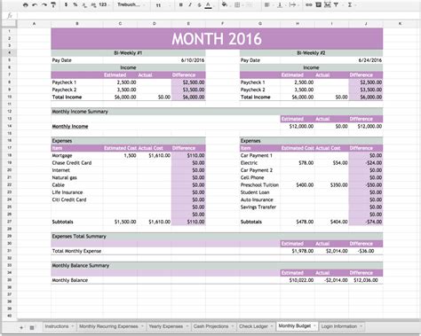 Personal Finance Excel Template —