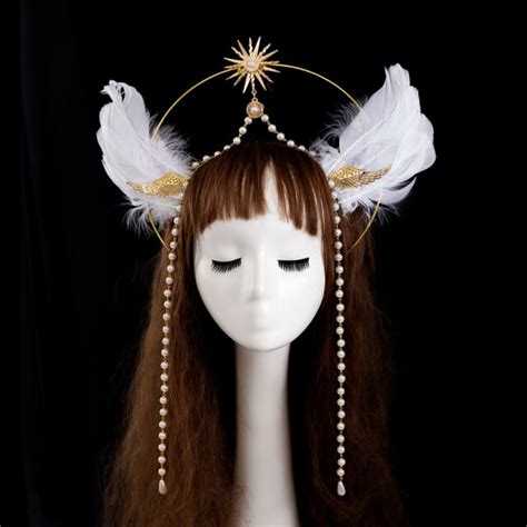 Women White Feather Wing Headband Halo Crown Goddess Headpiece Angel Headwear Ebay