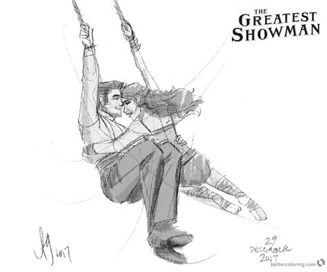 The Greatest Showman Coloring Pages Figure Drawing By Drewgrahamart