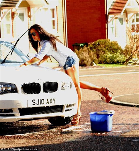 Desperate Scousewives Elissa Corrigan Cleans Her Car In Teeny Denim