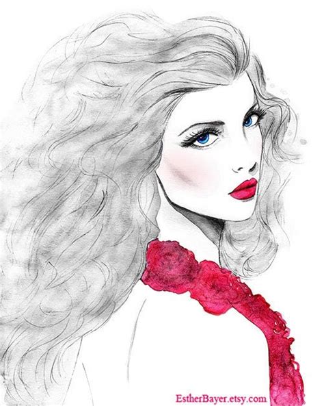 Watercolor And Pencil Fashion Illustration Painting Fine Art Print