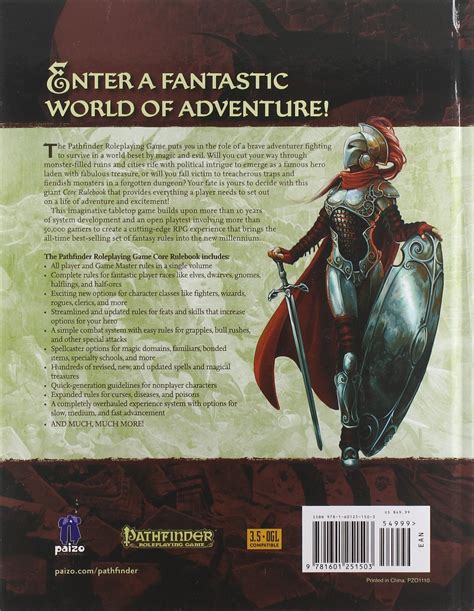 Pathfinder Roleplaying Game Core Rulebook Hardcover Swiftsly