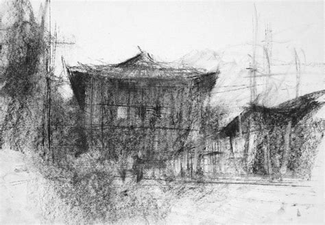 Charcoal Pen Sketch Composition Practice Charcoal Sketch By Chien Chung