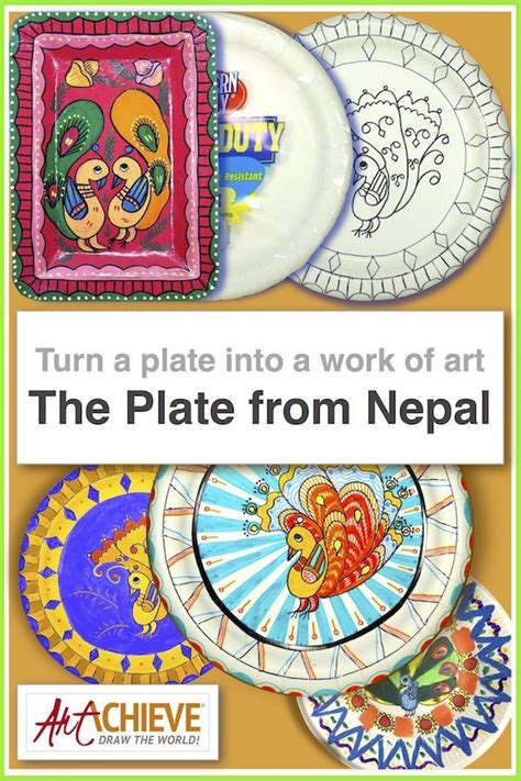 Use A Plate From Nepal As Inspiration For Making Art On A Paper Plate