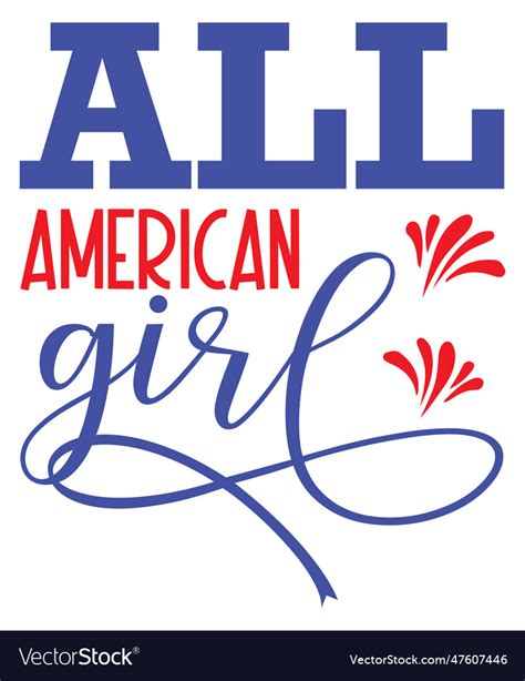 All American Girl Royalty Free Vector Image Vectorstock