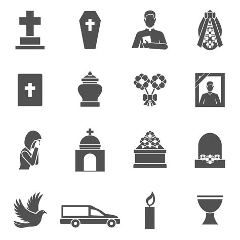 Funeral Icons Set 469200 Vector Art At Vecteezy