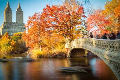 Bow Bridge In Central Park Nyc Long Exposure Bow Bridge Central