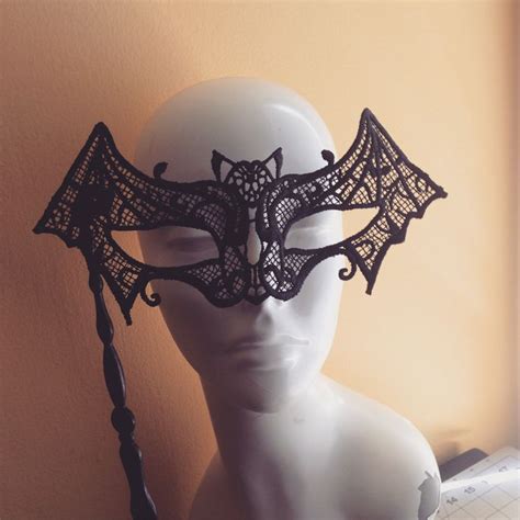 Handheld Halloween Mask To Wear Over Eye Glasses In Bat Costume Design