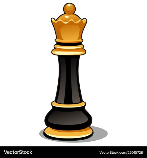 Chess Piece Black Queen Isolated On White Vector Image