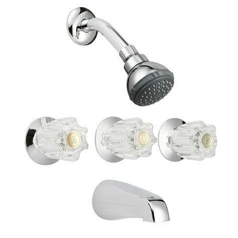 Ldr 013 8500cp Chrome 3 Handle Tub And Shower Faucet Set