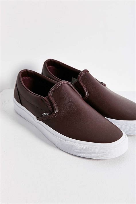 Vans Classic Leather Slip On Sneaker Urban Outfitters Sneakers