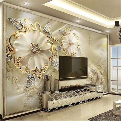 Beibehang Custom Wallpaper 3d European Palace Wind Golden Jewelery