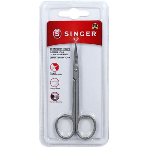 Singer Forged Curved Embroidery Scissors 4 Titanium Coated Stitch
