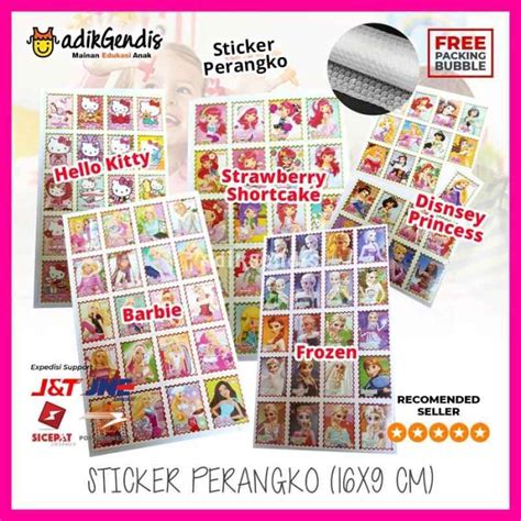 Jual Sticker Perangko Kartun Frozen Strawberry Hello Kitty Princess