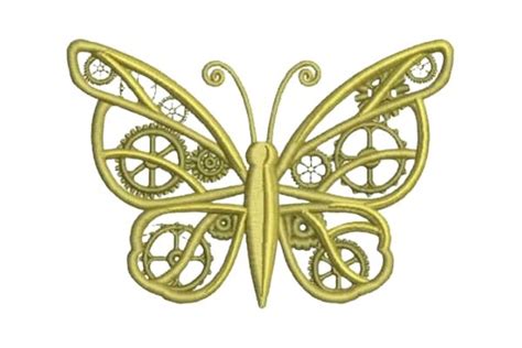 Mechanical Butterfly · Creative Fabrica Embroidery Designs Free