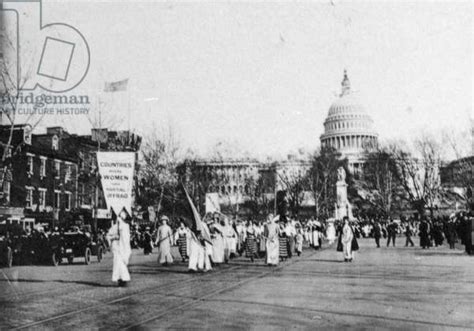 Suffrage Parade 1913 Marchers Carrying A Banner Reading Countries