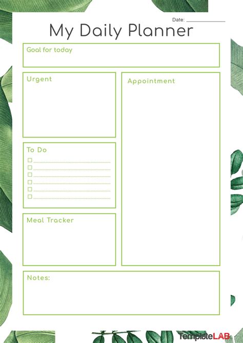 Customizable Free Printable Daily Planner Template Pr