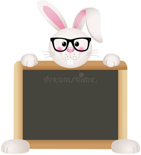 Bunny Teacher With School Board Stock Vector Illustration Of Isolated