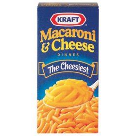 Kraft macaroni and cheese is a cheesy pasta that is a popular dry product that is packed in cardboard boxes and is popular in the united kingdom, canada, and in america. Stuff by Cher: The Cheesiest