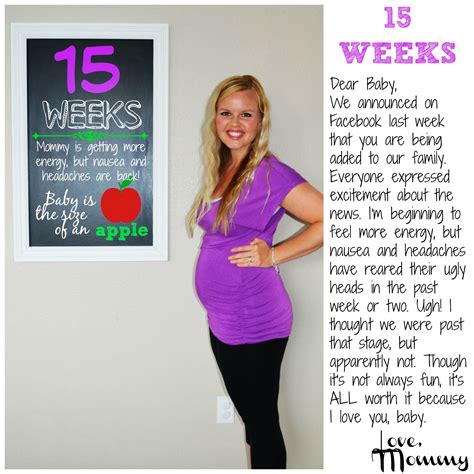 15 weeks pregnant belly appearance and symptoms