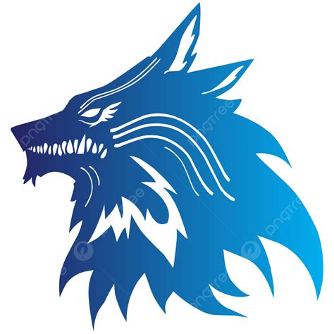 Gambar Logo Serigala Biru Dengan Tanda Sayap Untuk Tim Olahraga