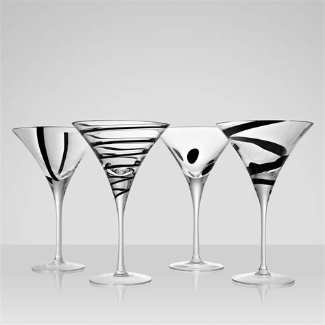 Lsa International Jazz Cocktail Glasses Set Of 4 Black