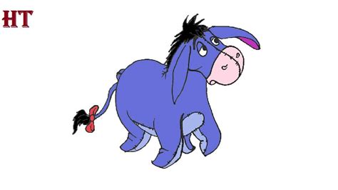 How To Draw Eeyore From Winnie The Pooh For Beginners