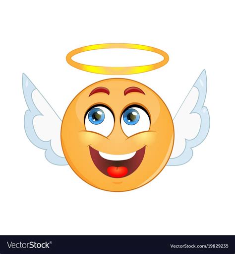 Angel Emoticon On A White Background Royalty Free Vector Emoticon