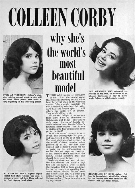 the world s most beautiful model tiger beat september 1965 colleen corby most beautiful