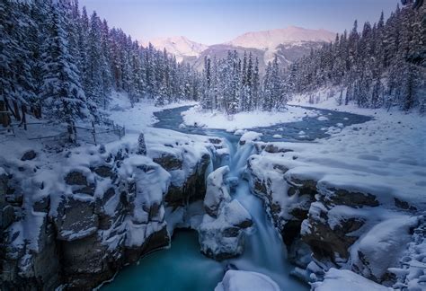 Photo Sunwapta Falls Alberta Canada Free Pictures On Fonwall