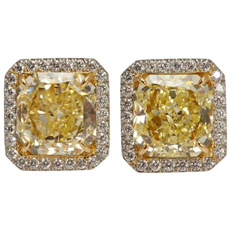 Fancy Yellow Diamond Earrings At 1stdibs