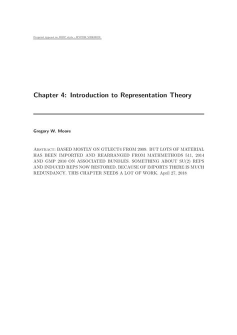 Chapter 4 Introduction To Representation Theory Docslib