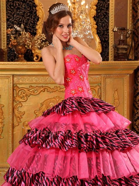 Beautiful Hot Pink And Zabra Alternate Layers Cakes Quinceanera Ball