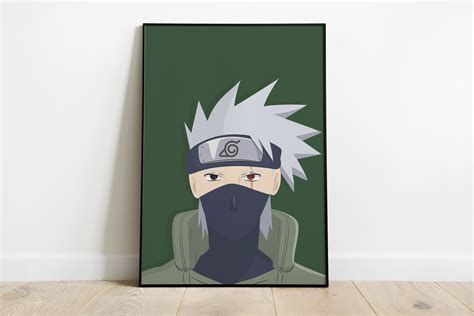 Naruto Poster Kakashi Hatake Print Minimalist Print Anime Wall Art Wall