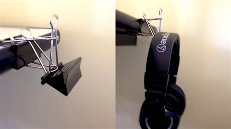 If it hurts, spread the wire hanger out more. Hang Your Headphones Anywhere with Two Binder Clips