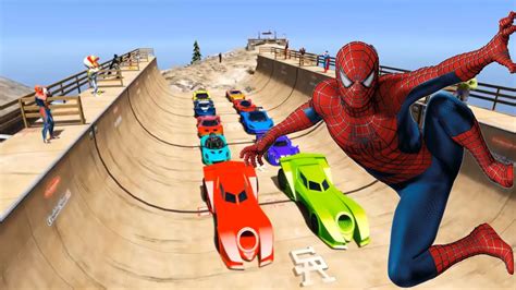 Super Carros Homem Aranha Corrida Heróis e Rampas YouTube