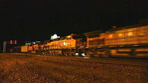 Bnsf Freight Trains At Night On The Needles Subdivision Youtube
