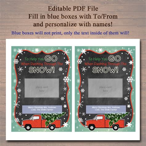 However, we all make mistakes and sometimes don't get the mail these days due to mail being delivered to incorrect addresses, etc. EDITABLE Christmas Gas Card Holder, Thank You Snow Much Gift Card Hold - TidyLady Printables